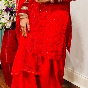 Elegant Red Traditional Outfit